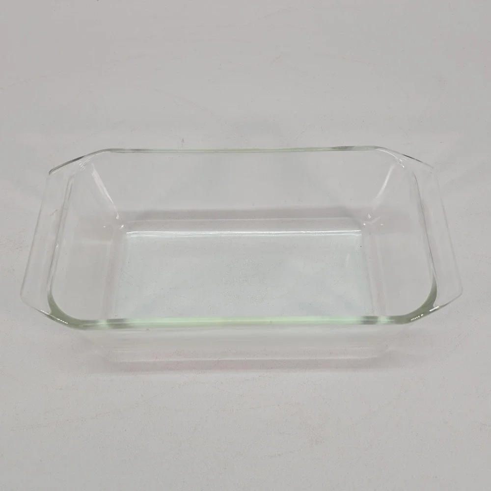 VTG PYREX 215-B Loaf Bread Pan Clear Borosilicate Glass 9x5x3
